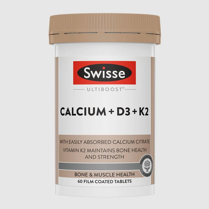Swisse Ultiboost Calcium + D3 + K2 柠檬酸钙+D3+K2 60片【保质期2029/03】